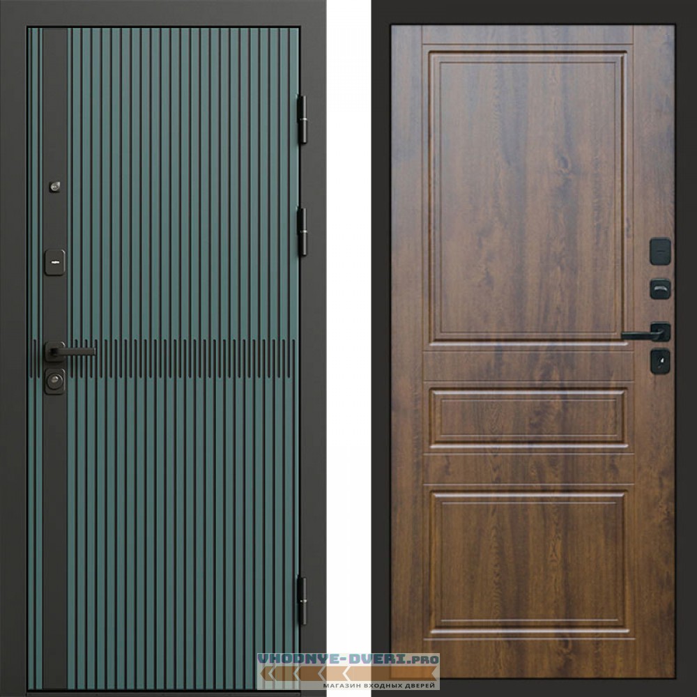 Входная дверь ГРАУНД Velutto Verde Бетон Классика Дуб